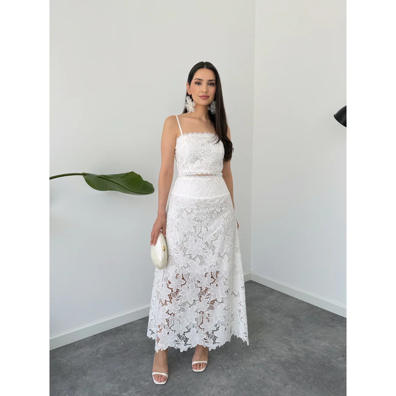 Angela Lace White Co-ord Set